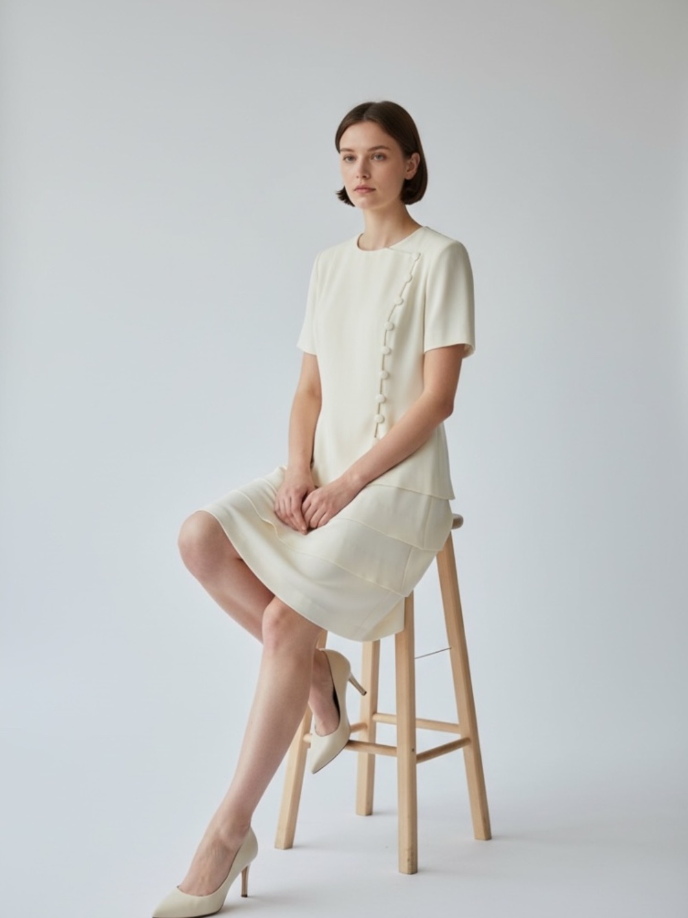 Special Patrick Collection Vintage Luxury Ivory Luxury Three Tiered Dress
